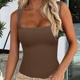 thumbnail image 6 of Spring's Coming Bodysuits for Women,GaThRRgYP Women's Seamless Neck Sleeveless Tapered Shoulder Strap Jumpsuit, 6 of 9