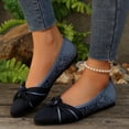 thumbnail image 4 of Women’s Wide Fit Breathable Knit Flats Slip On Shoes, Comfortable Low Heel Bow Detail Work Shoes, Lightweight Stretchy Loafers for Office Casual Daily Wear, 4 of 8