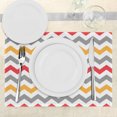 thumbnail image 3 of Ambesonne Colorful Place Mats Set of 4, Abstract Retro Chevron, Standard Size, Grey Marigold Red, 3 of 6