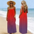 thumbnail image 1 of LVHAOGJOB Maxi Robe Dos Nu pour Femmes Sans Manches Robe d'Été Tendance Grande Taille Imprimé Longue Robe Soleil pour Dames à Bretelles Spaghetti, 1 of 9