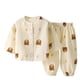 thumbnail image 1 of Odeerbi 1-8 Años Niños Niñas Pijamas de Verano de Algodón de Manga Larga Pantalones Suaves Estampados Pijama de Doble Capa de Gasa, 1 of 3