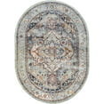 thumbnail image 2 of Bliss Rugs Vintage Traditional Oriental Oval Rug for Living Room, Dining Room | Gray, 5'3''x7'3''Oval, 2 of 4
