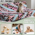 thumbnail image 7 of SCRAWLGOD Leopard Print Stripe Blue Pink Futon Cover for Armless Sofa Bed, Scratch-Resistant Futon Mattress Covers Couch Cover Protector with Elastic Bottom for Cats and Dogs, 7 of 7