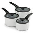thumbnail image 1 of Tramontina 6 Piece Ceramic Nonstick Nesting Cookware Set Stackable, Space Saving Set - Blance de blance, 1 of 11