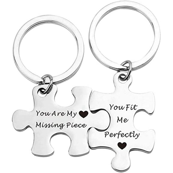 Anniversary Christmas Gifts for Husband and Wife You Are My Missing Piece You Fit Me Perfectly Keychains Set for Boyfriend Girlfriend Matching Couple Puzzle Piece Keychain