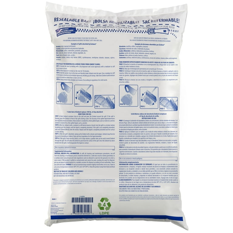 Zep Zorbent 1 Cubic Ft Bag, Absorbs 8-10x Weight, Environmentally