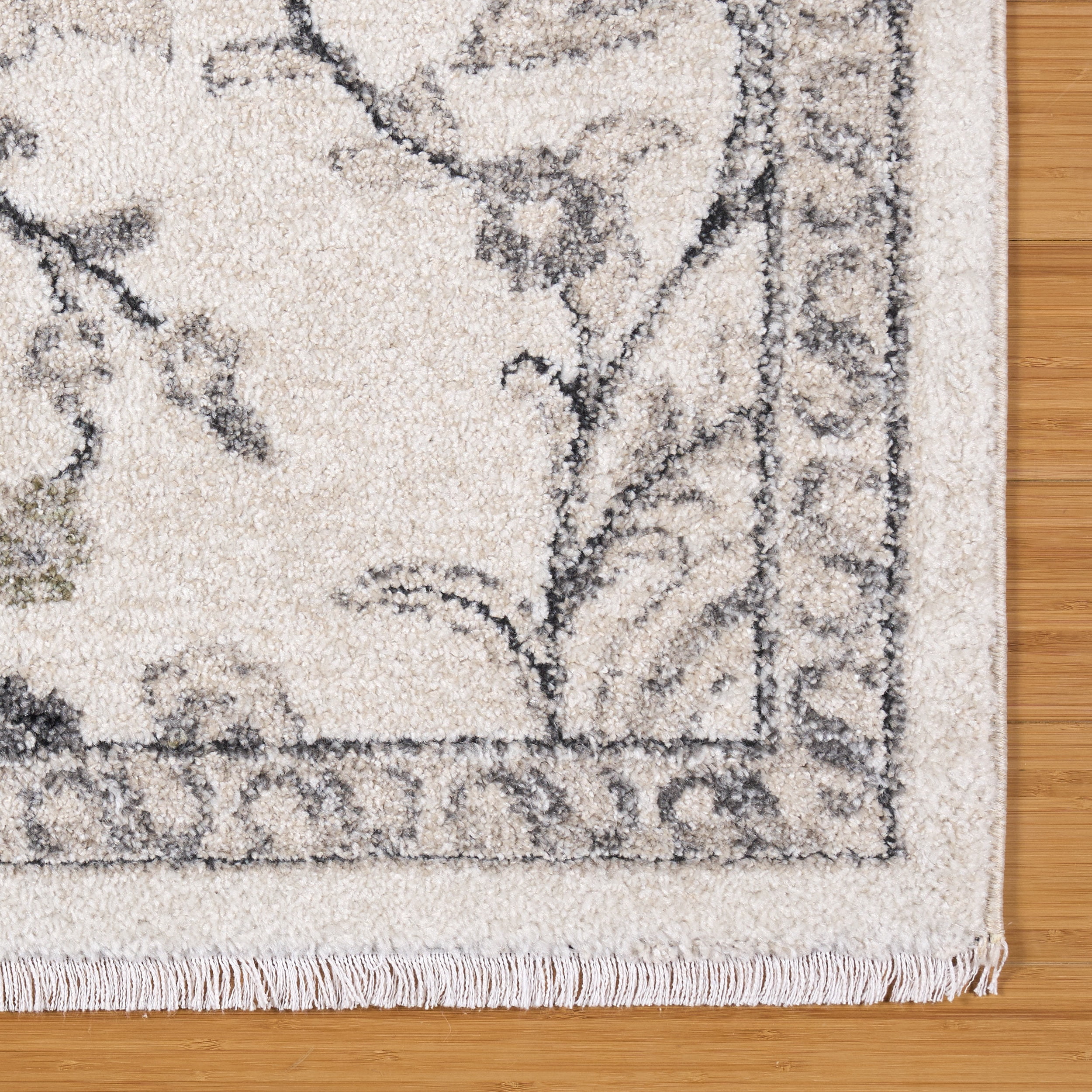 Paradis Noctis Transitional Floral Beige Area Rug, 8x10