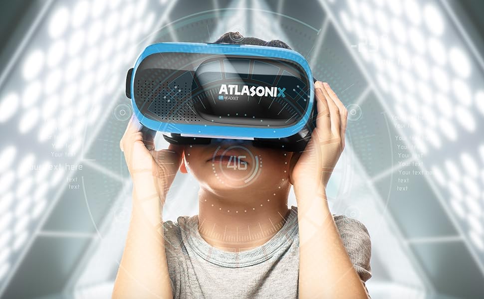 Atlasonix VR Headset with Remote Control Virtual Reality Goggles