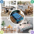 thumbnail image 5 of Blue Tie Dye Mandala Pattern Rectangle Tablecloth 60"x102",Waterproof Polyester Rectangle Table Cloth, Wipeable Spillproof Polyester Tablecloth for Dining, Camping, Indoor and Outdoor, 5 of 6