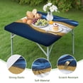 thumbnail image 4 of Blue Marble Gold Wave Pattern Square Fitted Tablecloth with Elastic Edge,Square Table Cover,Washable Elastic Table Cover for Home Kitchen Party Decor 36"x36", 4 of 6