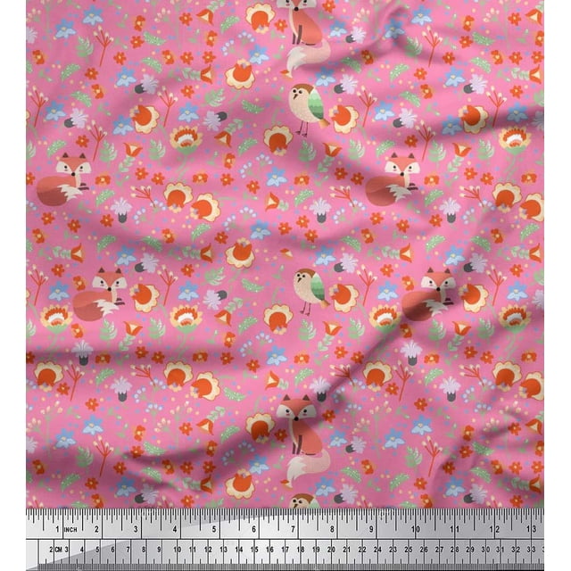 Soimoi Silk Fabric Vegetable,Burger & Pizza Food Decor Fabric Printed Yard 42 Inch Wide