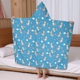 thumbnail image 5 of Blue Cartoon Unicorn Gift Balloon Cloud Pattern Hooded Bath Towel，60"x35" for Ages 3 To 12 Kids, Quick Dry Lightweight Soft Microfiber Hood Beach Towel Cover Up for Kids, 5 of 7