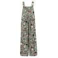 thumbnail image 5 of Women's Casual Loose Overalls Jumpsuits One Piece Sleeveless Printed Wide Leg Long Pant Rompers With Pockets Gray S, 5 of 6