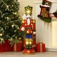 thumbnail image 4 of 3Ft Tall Nutcracker Red Soldier with Wreath Holiday Decoration with Lights, 4 of 12