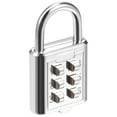 thumbnail image 3 of Uxcell 6-Digit Combination Padlock Push Button Locks for Locker Zinc Alloy Silver Tone 1pcs, 3 of 5