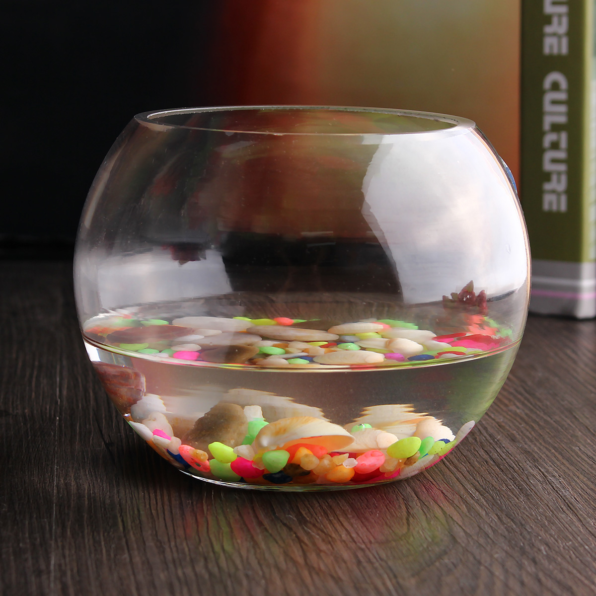 Sodial Clear Glass Vase Fish Tank Goldfish Aquarium Bowl Home