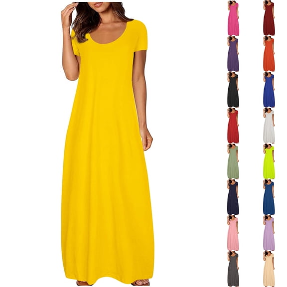 Lenago Dresses for Women Plus Size Summer Casual Print V-Neck Sleeveless Strap Dress Boho Party Maxi Dress