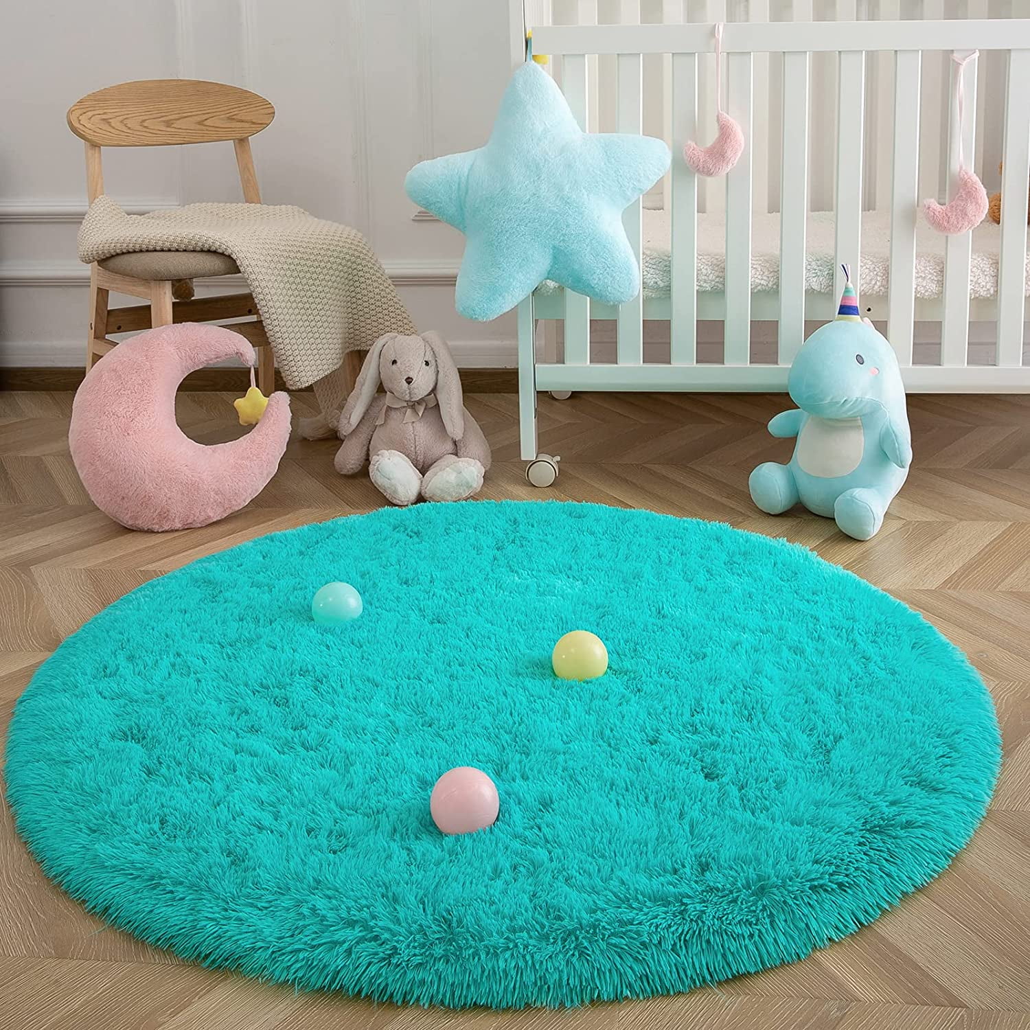 Softlife Soft Round Shaggy Rug,Fluffy Circle Rug for Boys Girls,Fuzzy