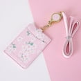 thumbnail image 6 of Cute Flowers PU Leather Bus ID Credit Card Holder for Case Portable Badge Retractable Neck Strap Lanyard for Office Work, 6 of 8