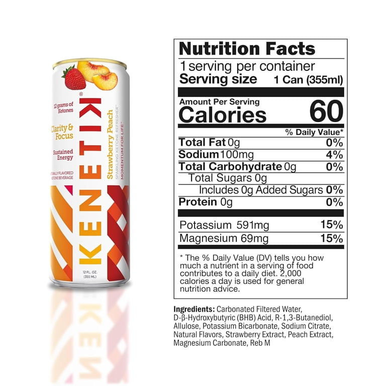 Kenetik Focus Drink – Sugar-Free, 12oz, Strawberry Peach - Walmart.com