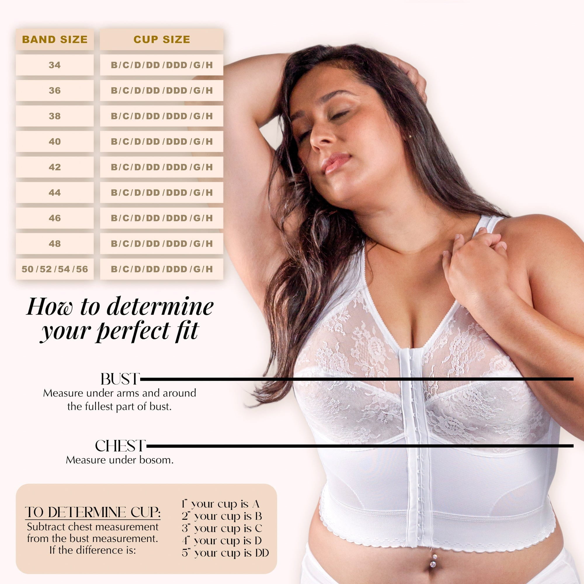 Women's Cortland Intimates 9603 Back Support Longline Bra (White 50DD)