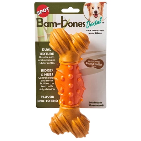 SPOT BAMBONE DENTAL BONE 7" PEANUT BUTTER