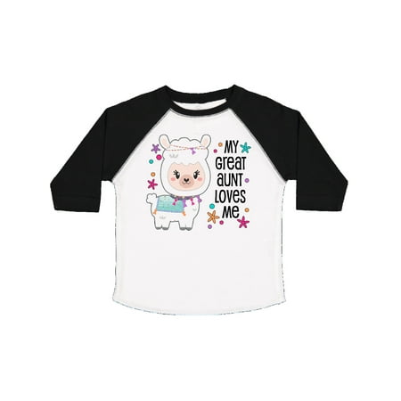 

Inktastic My Great Aunt Loves Me- cute and happy llama Gift Toddler Boy or Toddler Girl T-Shirt