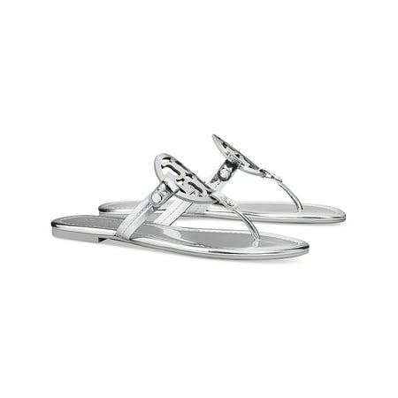 Tory Burch Womens MILLER Faux Leather Flats Thong Sandals
