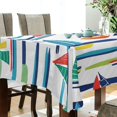 thumbnail image 5 of Yayeee Tablecloths 54" x 72" Rectangle Wrinkle Resistant Party Table Cover, Colorful Sailboats, 5 of 8