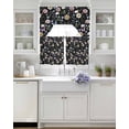 thumbnail image 3 of Spring Floral Swag Curtains for Living Room/Bedroom Windows, Elegant Pastoral Flowers Butterflies Black Kitchen Curtains and Valances Set 36 Inch Length, Light Filtering Swags Valance Curtain Panels, 3 of 5