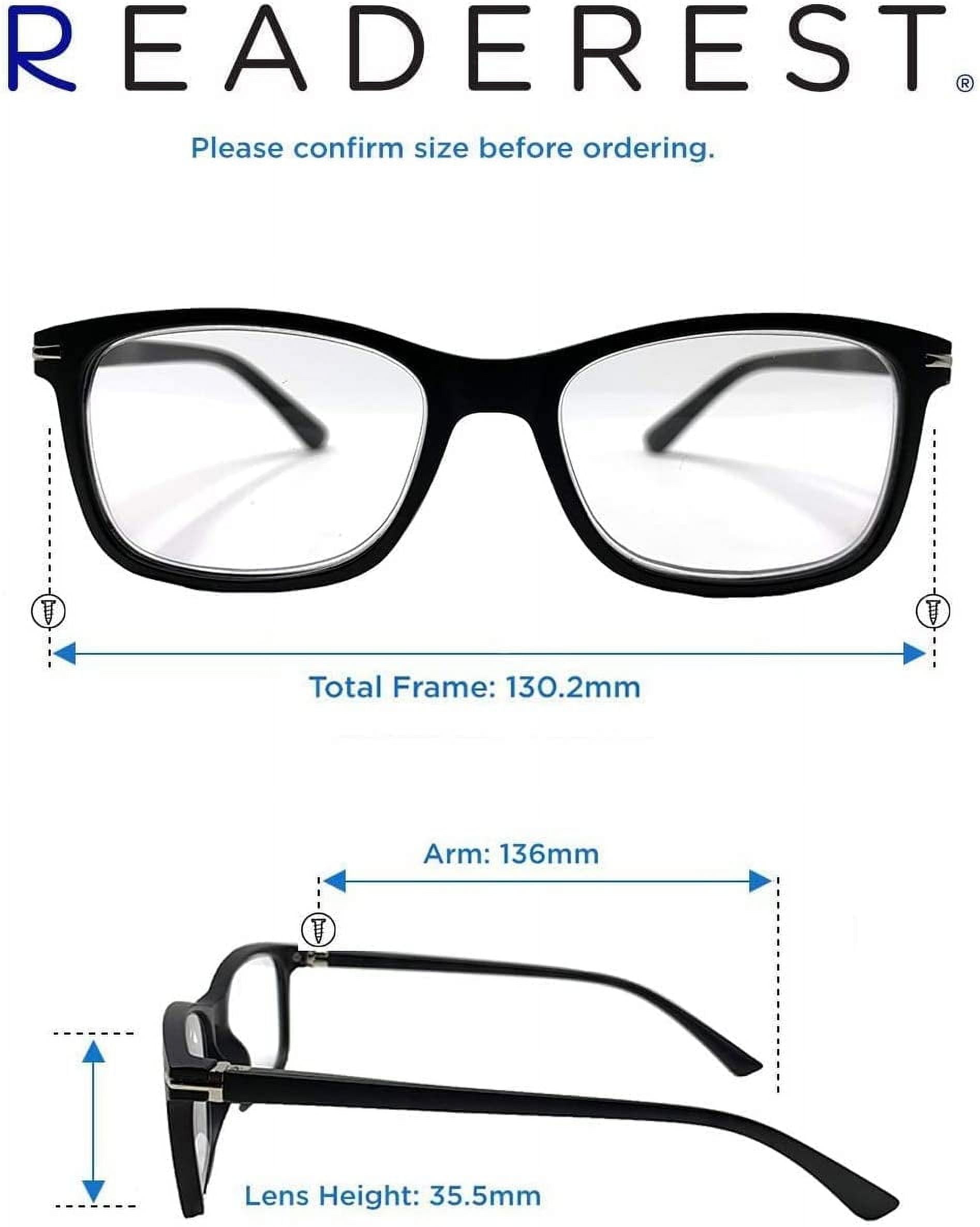 Readerest Blue Light Blocking Reading Glasses (Black, 1.75 Magnification)