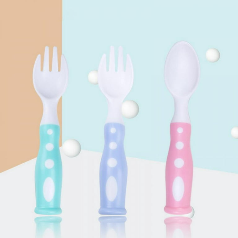 Toddler Flatware Sets Baby Spoons Self Feeding With Silicone Handle Baby  Utensils 6-12 Months Baby Spoons Self Feeding
