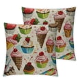 thumbnail image 2 of JEUXUS Ice Cream Pillow Covers,Decorative Throw Pillow Chocolate Stick Waffle Cone Strawberry and Sundae Pillow Cases Cushion Covers for Sofa Couch,2 Pcs, 2 of 6