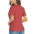 thumbnail image 2 of Goofa Red Polka Dot Pattern Women's Slim-Fit Short-Sleeve V-Neck T-Shirt,Classic-Fit Short-Sleeve V-Neck T-Shirt-3X-Large, 2 of 5