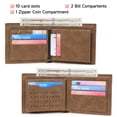 thumbnail image 2 of LOUEBICA Mens Wallet Leather RFID Blocking Large Capacity Trifold Wallet for Men with 10 Card Holders, 2 of 7