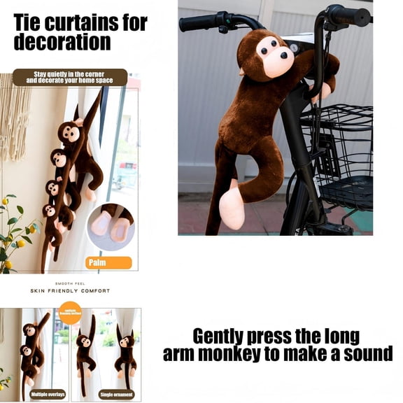 Kbndieu Long Arm Plush Monkey, Ultra Soft and Huggable Stuffed Animal for Family Friends and Kids, Cute Home and Nursery Decor, Birthday Gift Idea on Clearance