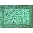 thumbnail image 1 of Ahgly Company Indoor Rectangle Persian Turquoise Blue Traditional Area Rugs, 7' x 9', 1 of 4