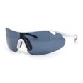 thumbnail image 2 of Mens Baseball Half Rim Wrap Around Oversized Shield Sport Sunglasses White - Black, 2 of 4