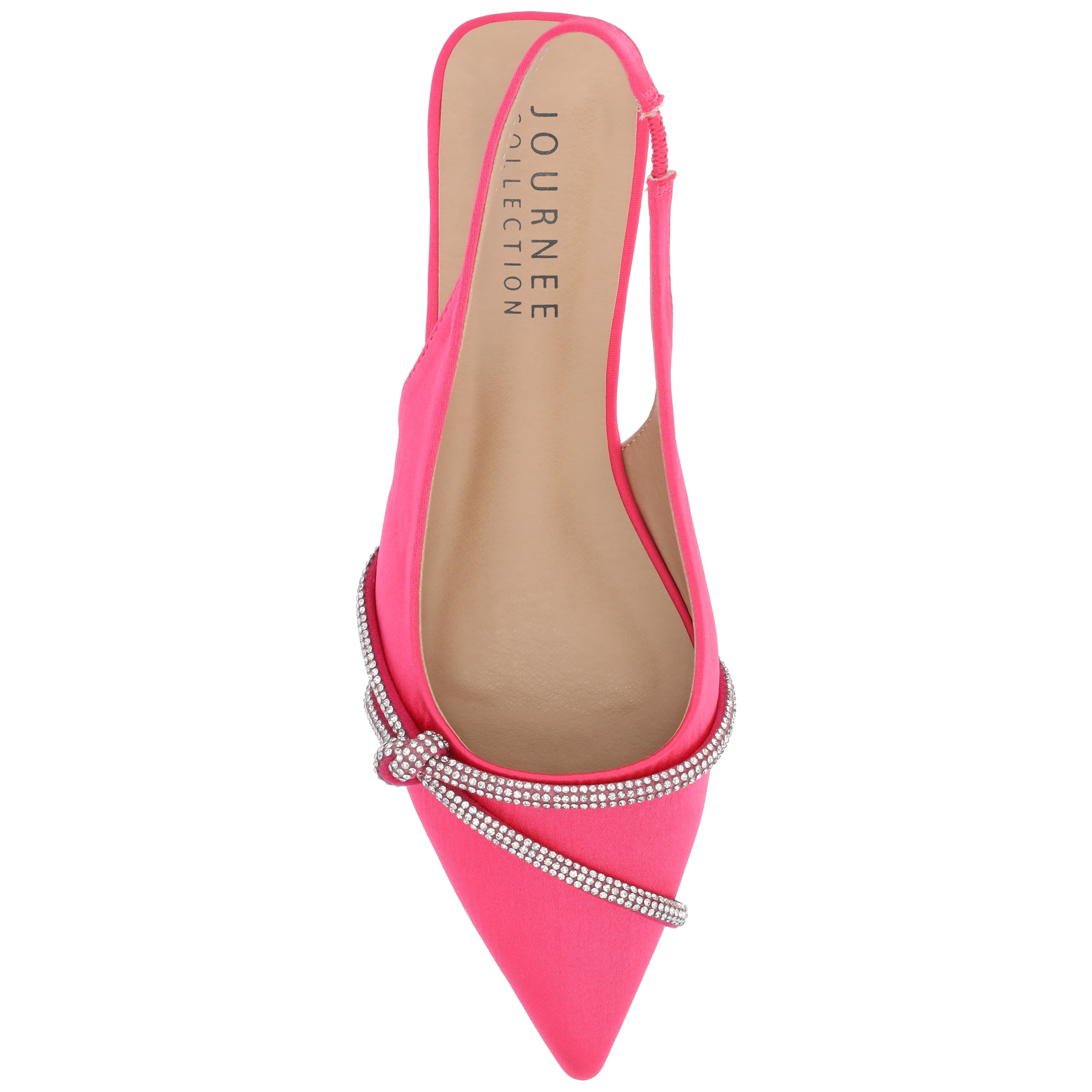 Journee Womens Rebbel Sling Back Pointed Toe Evening Dress Flats