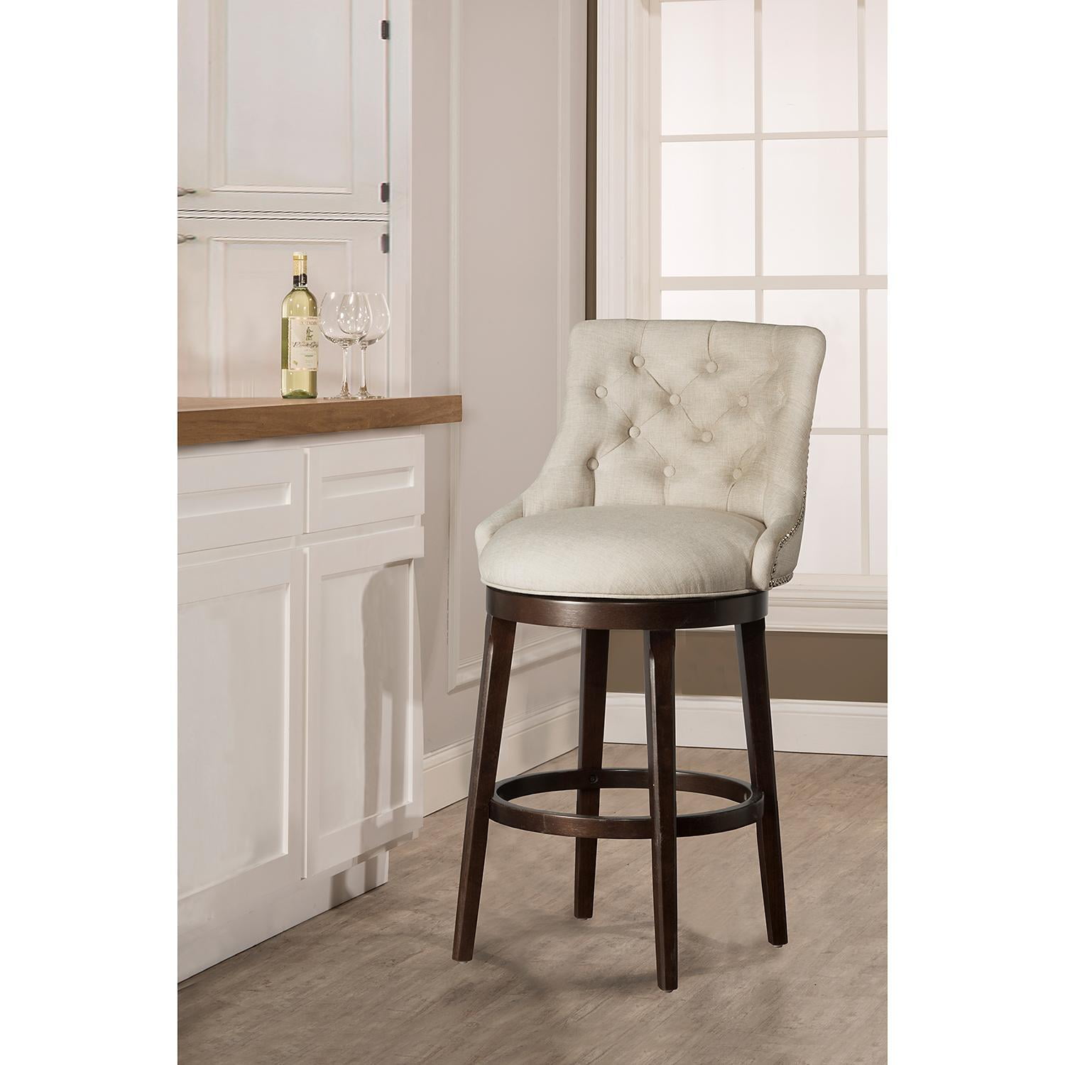 Kinsley Swivel Counter Stool, Smoke with Cream Fabric - Walmart.com