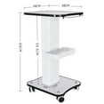 thumbnail image 2 of 3Tier Salon SPA Rolling Trolley Cart Tray Beauty Instrument Holder Storage Stand Beauty SPA Trolley Pedestal Rolling Cart Shelf Wheel Stand Salon Large SPA Trolley Pedestal Cart Large Capacity, 2 of 3