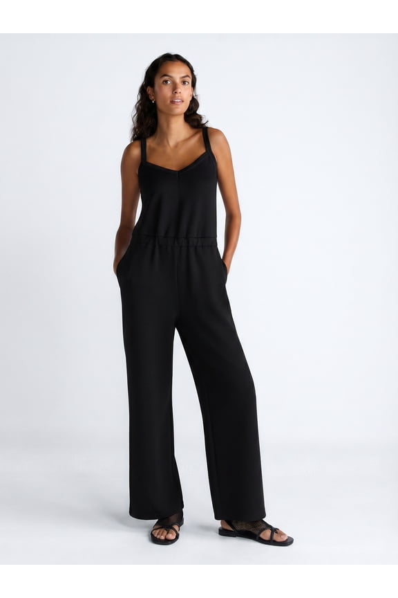 Women's and Women's Plus Scubaknit Tank Jumpsuit, Sizes XS-4X