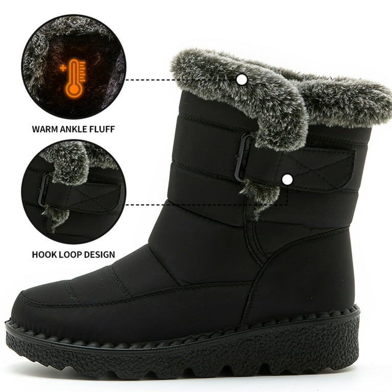 HSMQHJWE Snow Boots Women Size 13 Snow Boots Womens 9 Fashion Women Winter  Water Proof Flat Hook Loop Keep Warm Snow Boots Comfortable Mid Boots Shoes  Girls Vest 