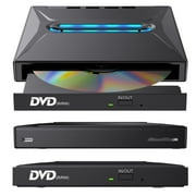 External CD DVD Drive Pro - Portable Typ C CD/DVD+/-RW Drive with SD Card Reader, CD ROM Burner ,Broad System Compatibility