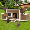 thumbnail image 2 of Dextrus Chicken Coop 11.5ft² Large Wooden Chicken Hutch with 2 Nesting Boxes Outdoor Hen House Chicken Cage for Rabbit Hutch Duck Cage - Brown, 2 of 8