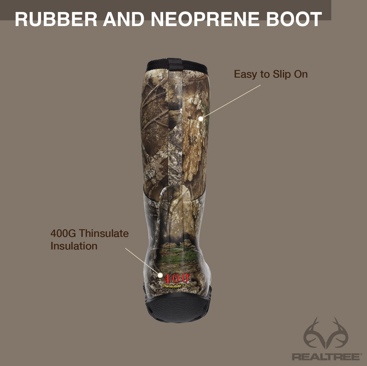 Realtree Men's Insulated Hunting Boot, Realtree APX, Size 11
