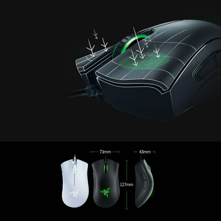 Razer DeathAdder Essential Wired Gaming Mouse 6400DPI Optical Sensor/5  Independently Programmable Buttons/Rubber Side Grips Ergonomic Game USB