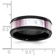 thumbnail image 2 of Auriga Fine Jewelry Titanium Black IP-plated Pink Mother of Pearl Inlay 8mm Men's Band Size 10, 2 of 5