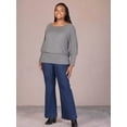 thumbnail image 2 of Plus Size Blouson Sleeve Banded Bottom Top, 2 of 10