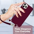 thumbnail image 3 of Compatible with iPhone 14 Pro Case with Wrist Hand Strap [Adjustable Rope] [Belt Wrist Lanyard] [String Detach Lanyard] [Drop Proof] Wrist Hand Free Protective Case 6.1 inch 14 Pro - Burgundy, 3 of 7